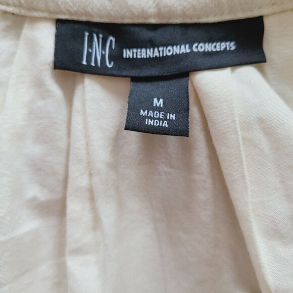 INC International Concepts Med Bohemian Open Front Shacket Embroidered Cream NEW - Picture 9 of 9